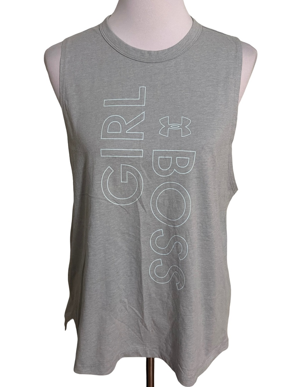 Under Armour Light Gray 'Girl Boss' Sleeveless Performance Tank
